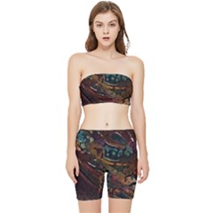 Abstract Art Stretch Shorts And Tube Top Set by Dutashop