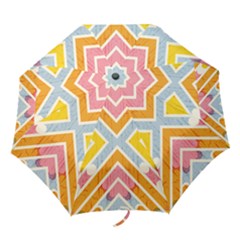 Line Pattern Cross Print Repeat Folding Umbrellas by Dutashop