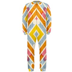 Line Pattern Cross Print Repeat Onepiece Jumpsuit (men)  by Dutashop