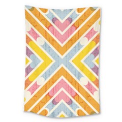 Line Pattern Cross Print Repeat Large Tapestry by Dutashop