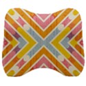 Line Pattern Cross Print Repeat Velour Head Support Cushion View1