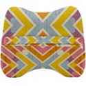 Line Pattern Cross Print Repeat Velour Head Support Cushion View2