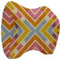 Line Pattern Cross Print Repeat Velour Head Support Cushion View3