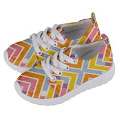 Line Pattern Cross Print Repeat Kids  Lightweight Sports Shoes by Dutashop