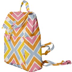 Line Pattern Cross Print Repeat Buckle Everyday Backpack by Dutashop