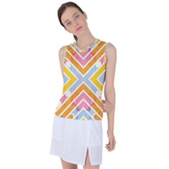 Line Pattern Cross Print Repeat Women s Sleeveless Sports Top