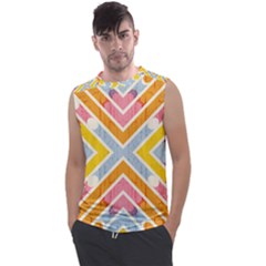 Line Pattern Cross Print Repeat Men s Regular Tank Top by Dutashop