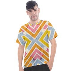 Line Pattern Cross Print Repeat Men s Sport Top by Dutashop