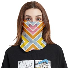 Line Pattern Cross Print Repeat Face Covering Bandana (two Sides)