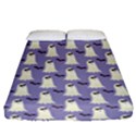 Halloween Ghost Bat Fitted Sheet (Queen Size) View1