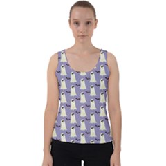 Halloween Ghost Bat Velvet Tank Top