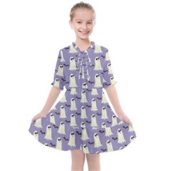 Halloween Ghost Bat Kids  All Frills Chiffon Dress