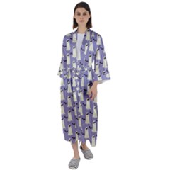 Halloween Ghost Bat Maxi Satin Kimono by Dutashop