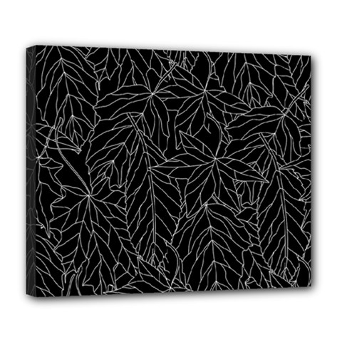 Autumn Leaves Black Deluxe Canvas 24  X 20  (stretched) by Dutashop