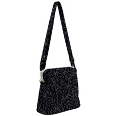 Autumn Leaves Black Zipper Messenger Bag