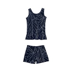 Autumn Leaves Black Kids  Boyleg Swimsuit