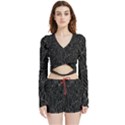 Autumn Leaves Black Velvet Wrap Crop Top and Shorts Set View1