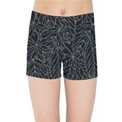 Autumn Leaves Black Kids  Sports Shorts