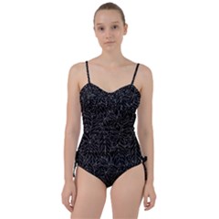 Autumn Leaves Black Sweetheart Tankini Set by Dutashop