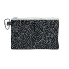 Autumn Leaves Black Canvas Cosmetic Bag (medium) by Dutashop