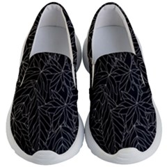 Autumn Leaves Black Kids Lightweight Slip Ons by Dutashop