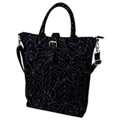 Autumn Leaves Black Buckle Top Tote Bag