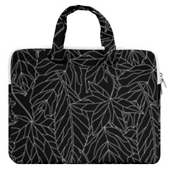 Autumn Leaves Black Macbook Pro Double Pocket Laptop Bag by Dutashop