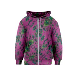 Modern Floral Collage Print Pattern Kids  Zipper Hoodie by dflcprintsclothing