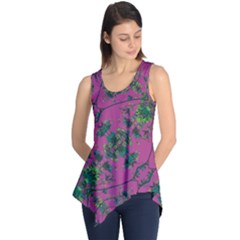 Modern Floral Collage Print Pattern Sleeveless Tunic by dflcprintsclothing