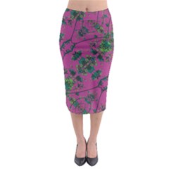 Modern Floral Collage Print Pattern Midi Pencil Skirt by dflcprintsclothing