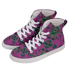 Modern Floral Collage Print Pattern Men s Hi-top Skate Sneakers