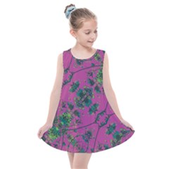 Modern Floral Collage Print Pattern Kids  Summer Dress by dflcprintsclothing