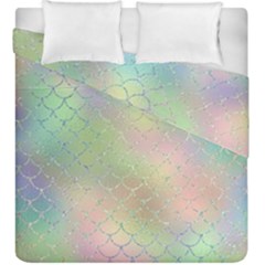 Pastel Mermaid Sparkles Duvet Cover Double Side (king Size) by retrotoomoderndesigns