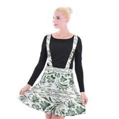 Green Leaves Suspender Skater Skirt by Eskimos