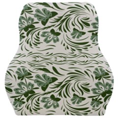 Green Leaves Car Seat Velour Cushion  by Eskimos