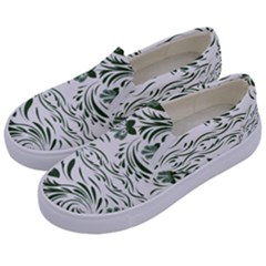 Green Leaves Kids  Canvas Slip Ons by Eskimos