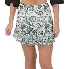 Green Leaves Fishtail Mini Chiffon Skirt by Eskimos