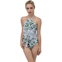 Green Leaves Go With The Flow One Piece Swimsuit by Eskimos