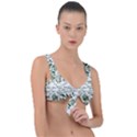 Green leaves Front Tie Bikini Top View1