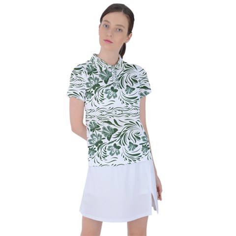 Green Leaves Women s Polo Tee by Eskimos