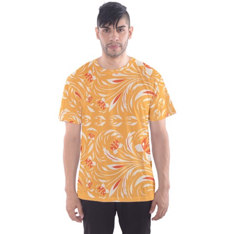 Orange Pattern Men s Sport Mesh Tee by Eskimos