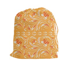 Orange Pattern Drawstring Pouch (2xl) by Eskimos