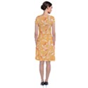 Orange pattern Short Sleeve Front Wrap Dress View2