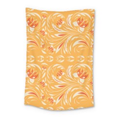 Orange Pattern Small Tapestry