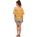 Orange pattern Off Shoulder Short Sleeve Top View2