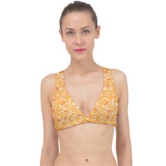 Orange Pattern Classic Banded Bikini Top