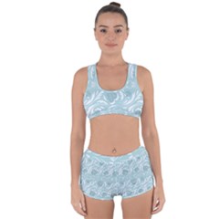 Blue Ornament Racerback Boyleg Bikini Set by Eskimos