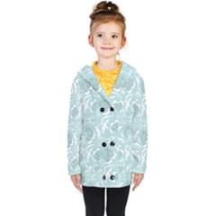 Blue Ornament Kids  Double Breasted Button Coat by Eskimos