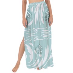 Blue Ornament Maxi Chiffon Tie-up Sarong by Eskimos