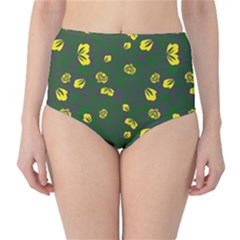 Yellow Flowers Classic High-waist Bikini Bottoms by Eskimos